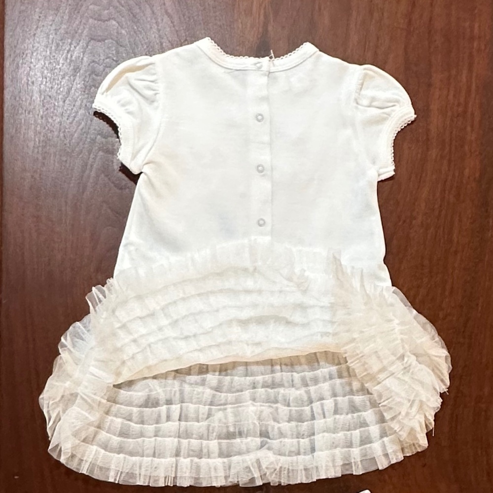 NWT Baby Biscotti Dress w/bloomers Girls 24m Ivory w/White & Pink Heart - Picture 5 of 14